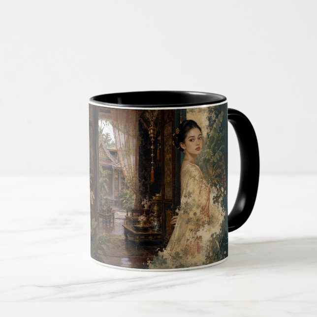 Thai Palace Lotus Mug Art Print (Front Right)