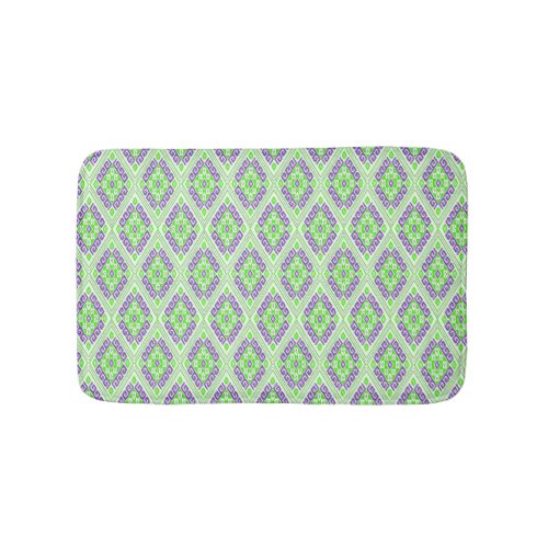 Thai Pattern in green and lavender Bath Mat
