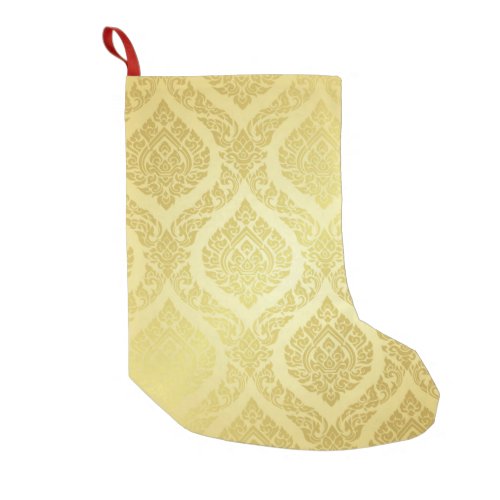 Thai Pattern supreme gold backgroundthai pattern Small Christmas Stocking