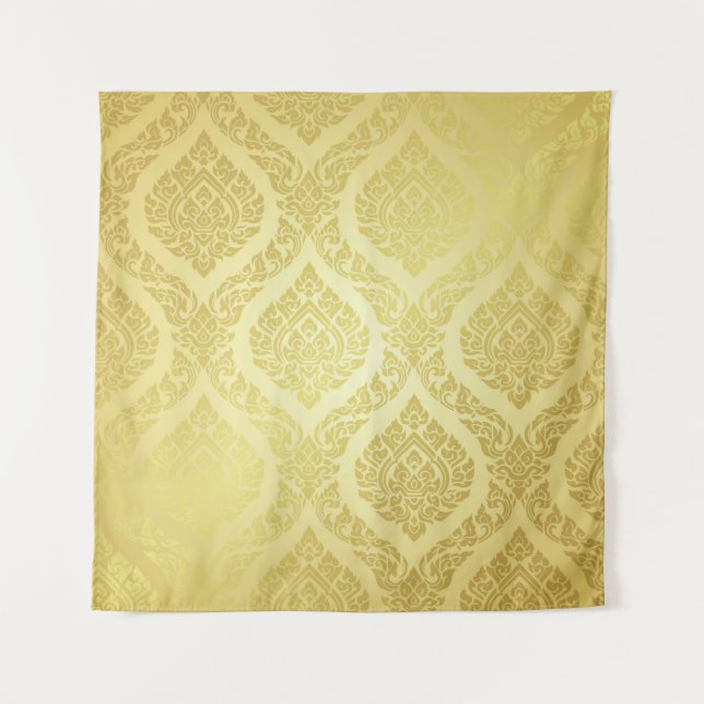Thai Pattern supreme gold backgroundthai, pattern, Tapestry (Front)