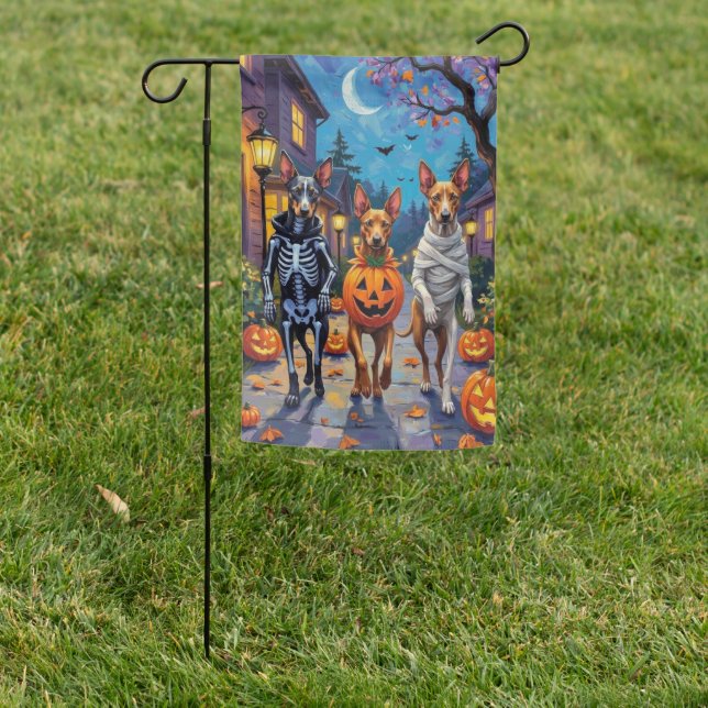 Thai Ridgeback Trick-or-Treating Halloween Costume Garden Flag (In SItu)