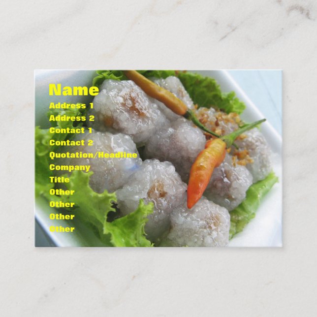 Thai Sago with Chili ... Thailand Street Food Business Card (Front)