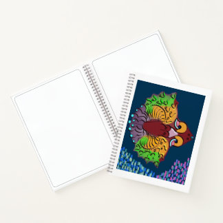 Thai Script Abstract Fish Art | Blank Notebook