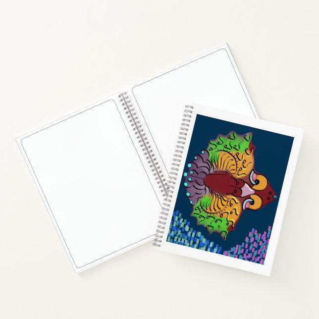 Thai Script Abstract Fish Art | Blank Notebook (Inside)