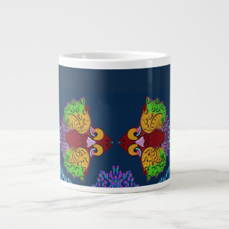 Thai Script Abstract Fish Art | Jumbo Mug