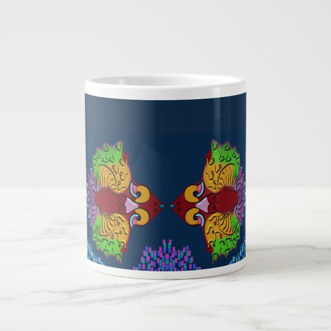 Thai Script Abstract Fish Art | Jumbo Mug (Front)