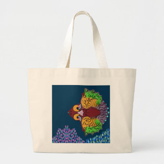 Thai Script Abstract Fish Art | Jumbo Tote Bag