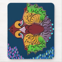 Thai Script Abstract Fish Art | Mouse Pad