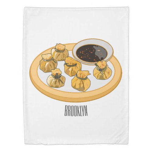 Thai shrimp purse cartoon illustration  duvet cover