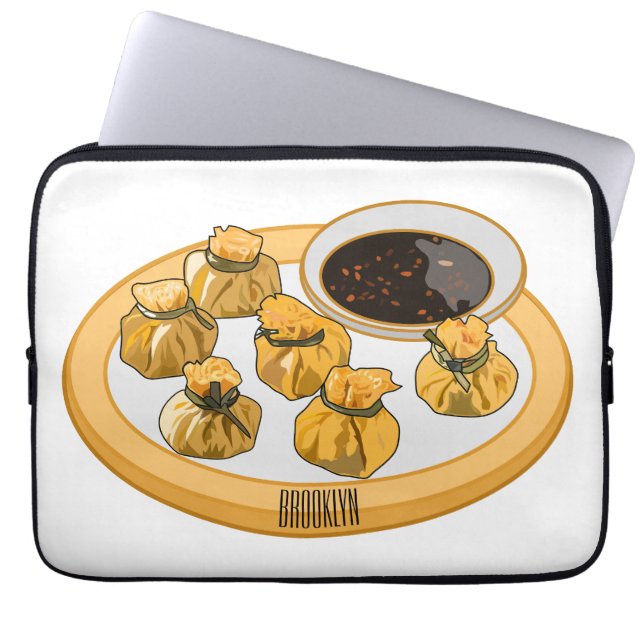 Thai shrimp purse cartoon illustration  laptop sleeve (Front)