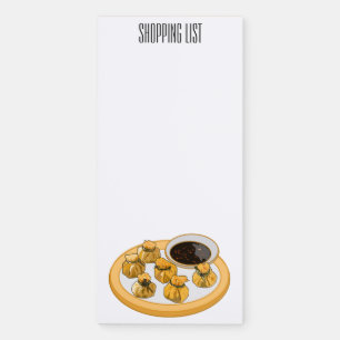 Thai shrimp purse cartoon illustration magnetic notepad