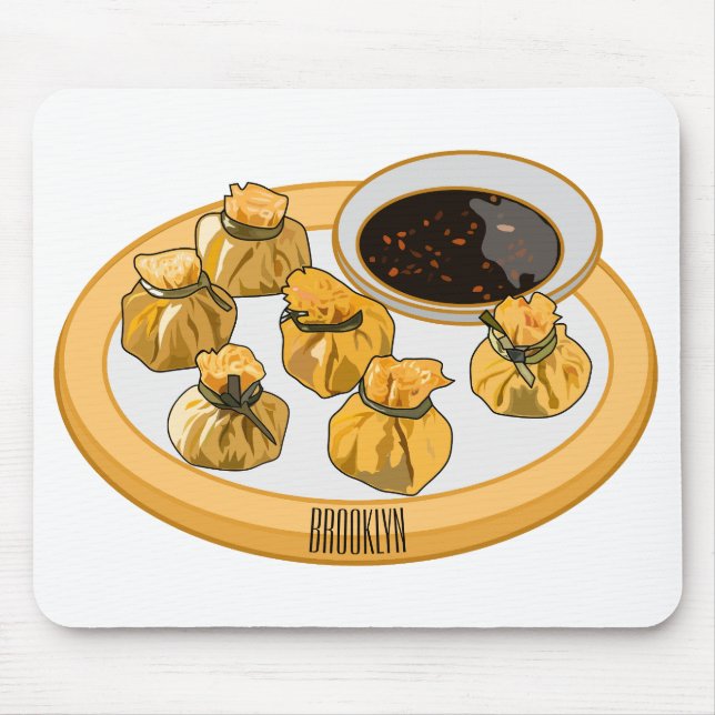 Thai shrimp purse cartoon illustration  mouse pad (Front)