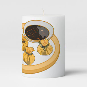 Thai shrimp purse cartoon illustration pillar candle