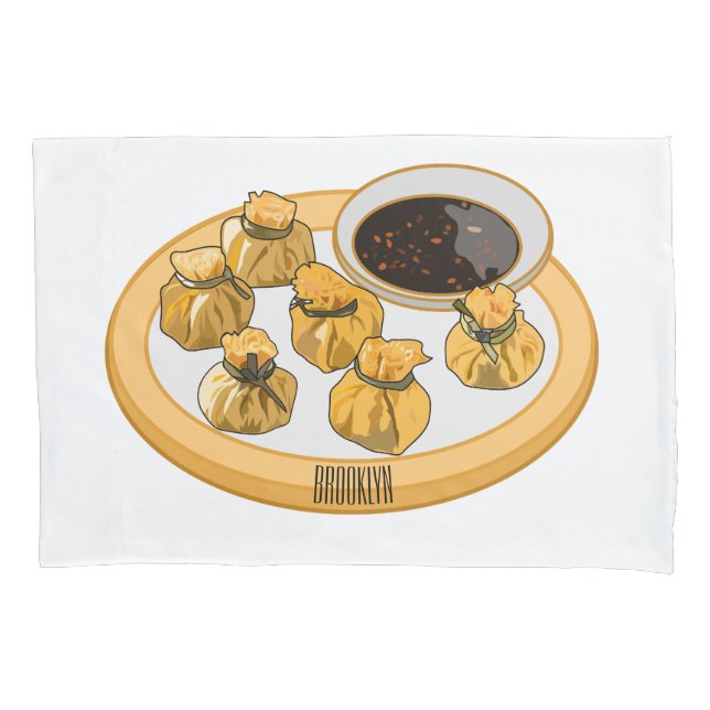 Thai shrimp purse cartoon illustration  pillow case (Front)