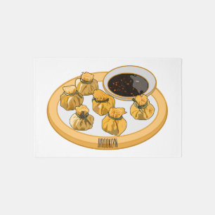 Thai shrimp purse cartoon illustration rug