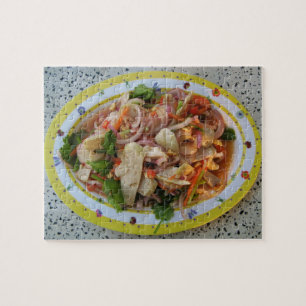 Thai Spicy Sausage Salad ... Asian Street Food Jigsaw Puzzle