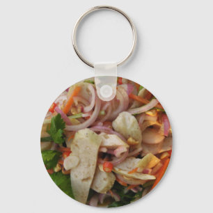 Thai Spicy Sausage Salad ... Asian Street Food Keychain