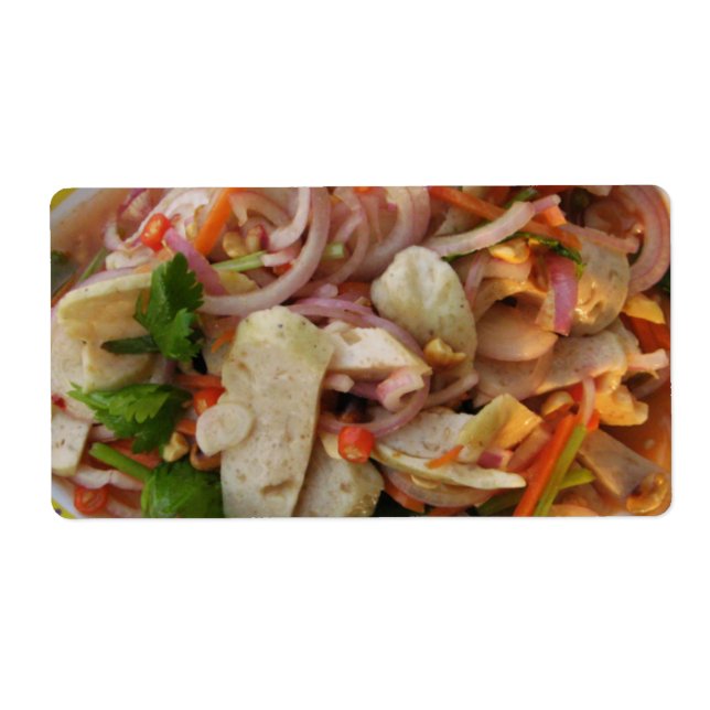 Thai Spicy Sausage Salad ... Asian Street Food Label (Front)