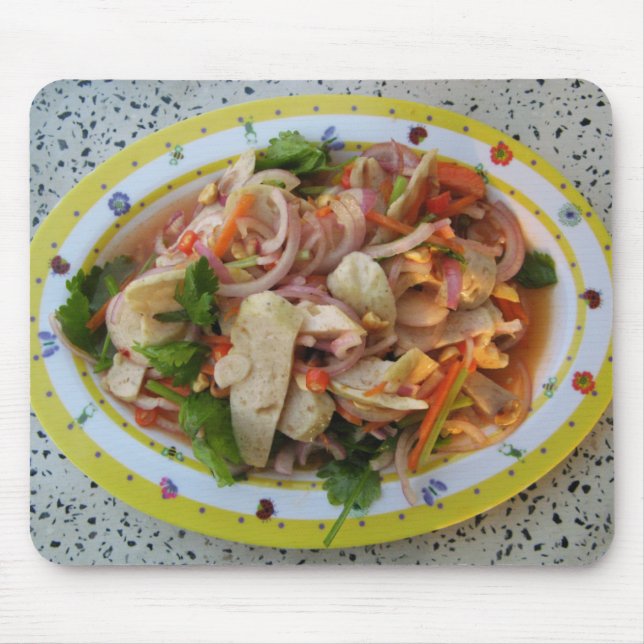 Thai Spicy Sausage Salad ... Asian Street Food Mouse Pad (Front)