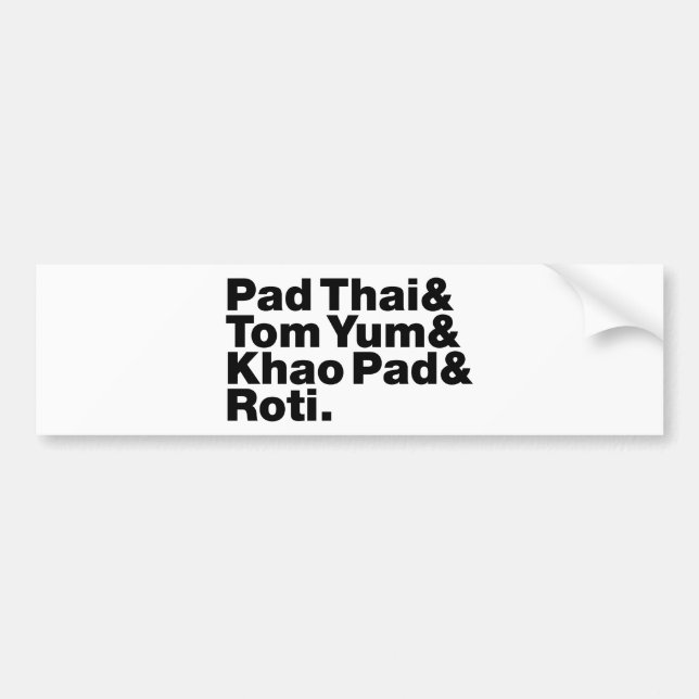 Thai Street Food Bumper Sticker (Front)