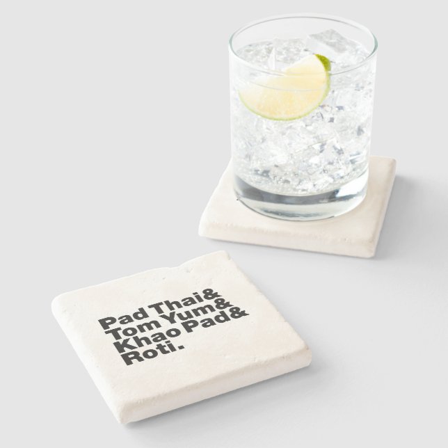 Thai Street Food Stone Coaster (Side)