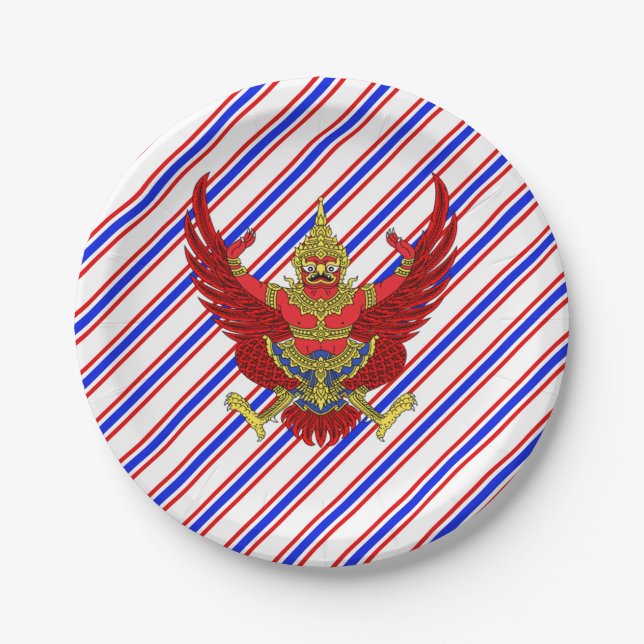 Thai stripes flag paper plates (Front)