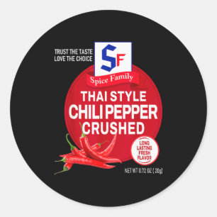 Thai Style Chili Pepper Crushed Halloween Sce Cost Classic Round Sticker
