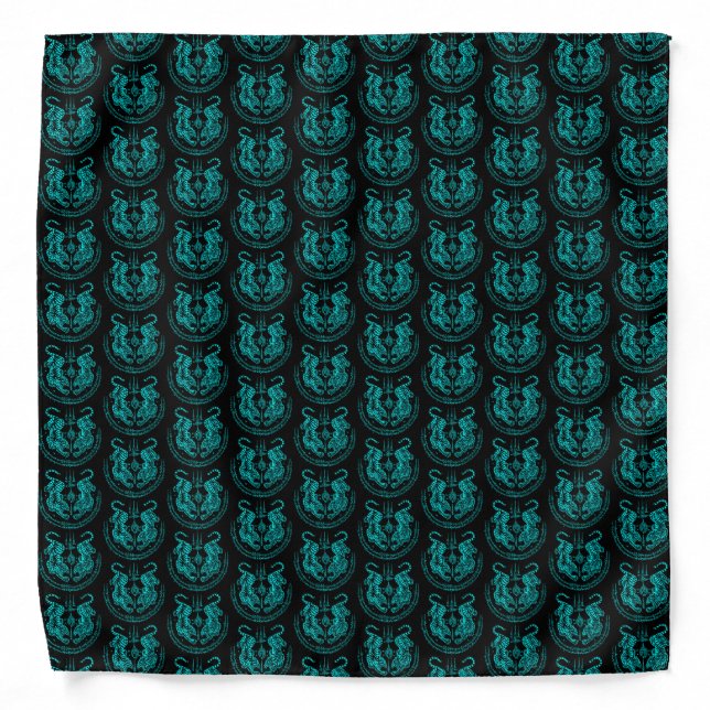 Thai Tattoo Designs Tiger " Yant Suea Koo " Sky Bandana (Front)