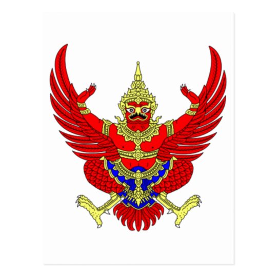 THAI THAILAND COAT OF ARMS EMBLEM FLAG POSTCARD | Zazzle.com
