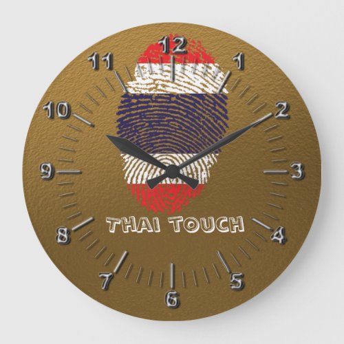 Thai touch fingerprint flag large clock