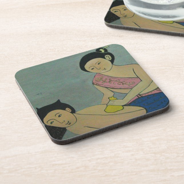 Thai Traditional Massage Beverage Coaster (Left Side)