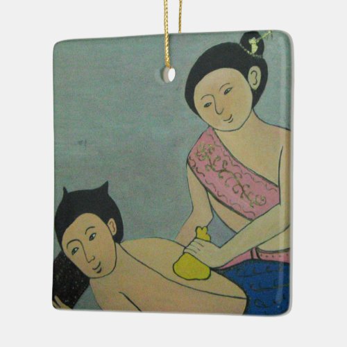 Thai Traditional Massage Ceramic Ornament