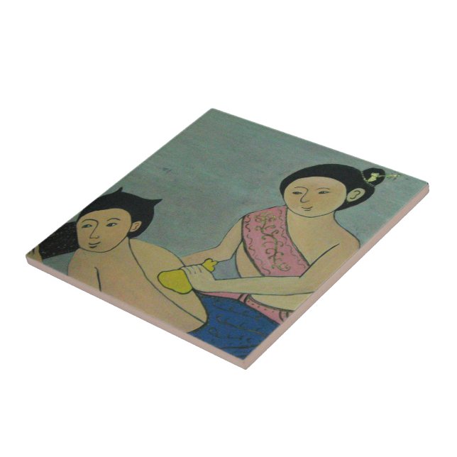 Thai Traditional Massage Ceramic Tile (Side)