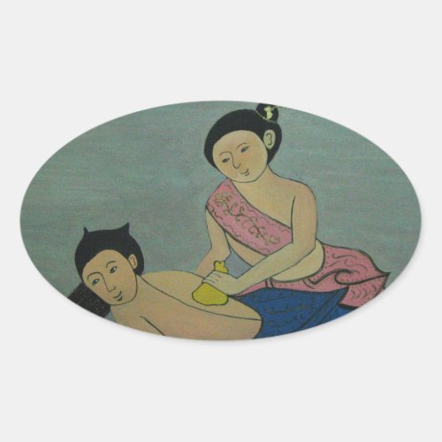 Thai Traditional Massage Oval Sticker