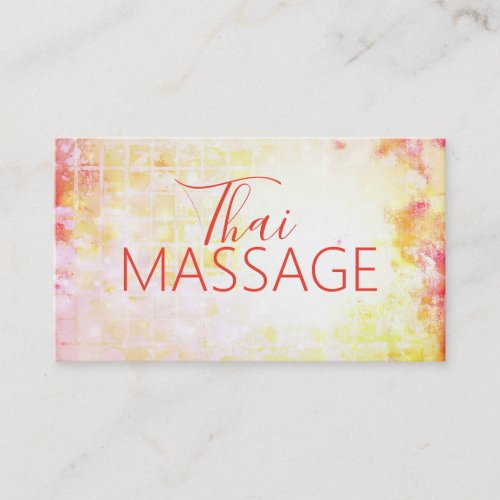 Thai Yoga Massage Body Relax Tropical Color Business Card