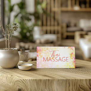 Thai Yoga Massage Body Relax Tropical Color Business Card