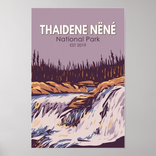 Thaidene Nene National Park Canada Travel Vintage Poster