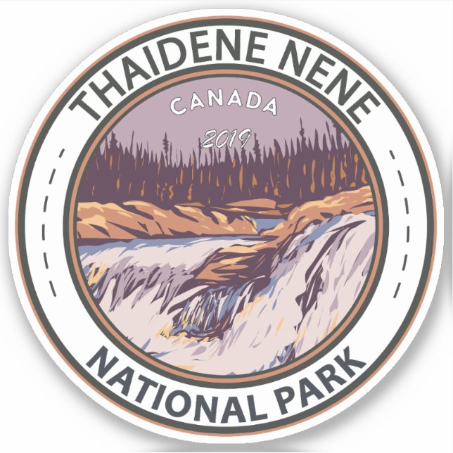 Thaidene Nene National Park Canada Travel Vintage Sticker (Front)