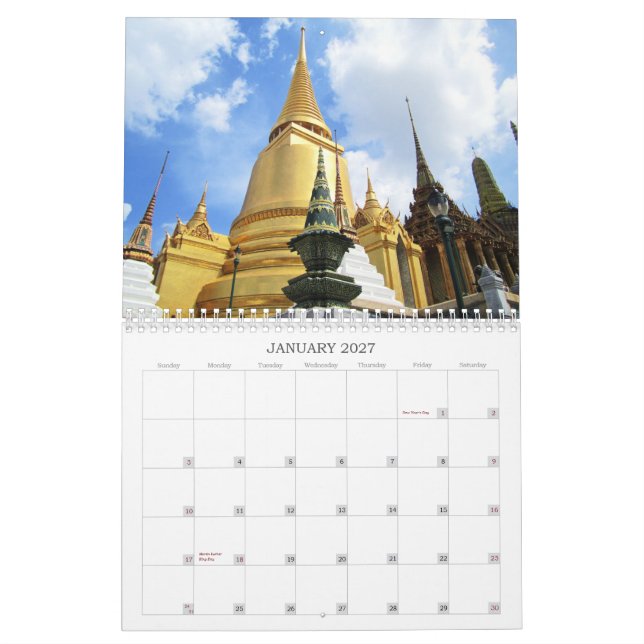 Thailand 2012 Calendar (Jan 2027)