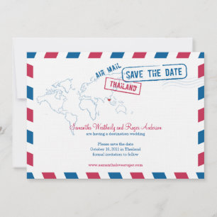 Thailand Air Mail Wedding Save The Date