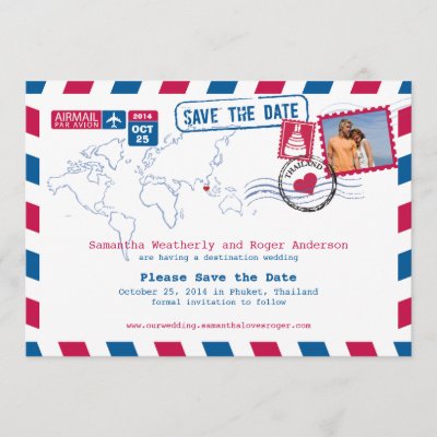 Thailand Airmail Wedding Save The Date