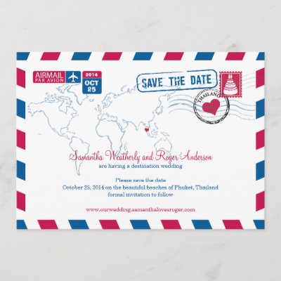 Thailand Airmail Wedding Save The Date