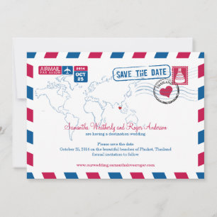 Thailand Airmail Wedding Save The Date