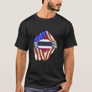 Thailand America Chest USA Thai Roots Thai Pride T T-Shirt