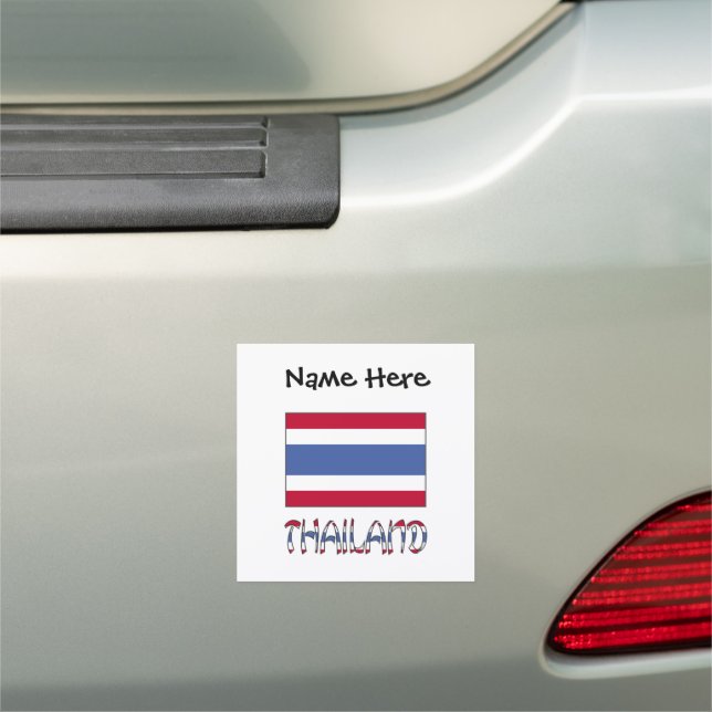 Thailand and Thai Flag Personalized  Car Magnet (In Situ)
