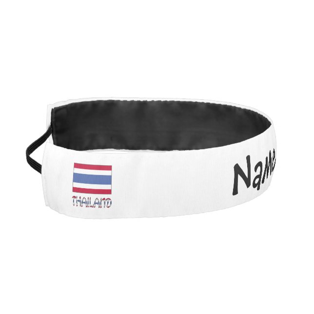 Thailand and Thai Flag with Your Name Athletic Headband (Left)