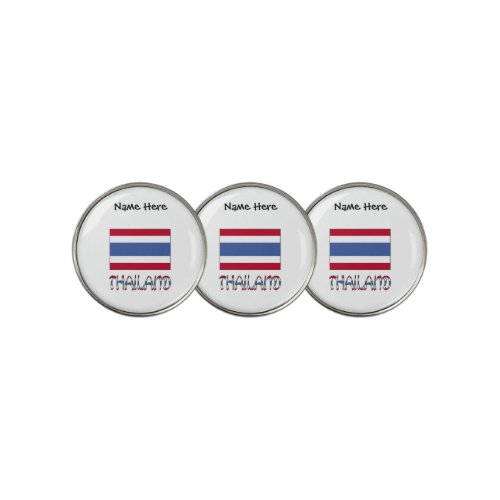 Thailand and Thai Flag with Your Name Golf Ball Marker