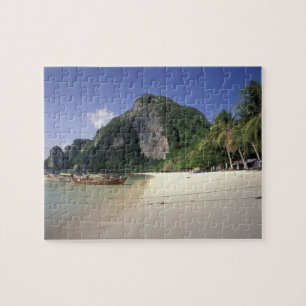 Thailand, Andaman Sea, Ko Phi Phi Island, Beach Jigsaw Puzzle