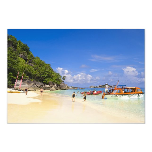 Thailand, Andaman Sea. Passengers onshore at Photo Print (Front)