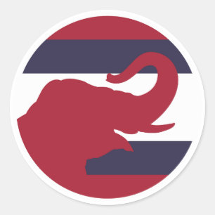 Thailand Asian elephant Thai National Animal Flag Classic Round Sticker